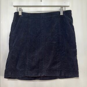 Free People Dark Blue Corduroy Mini Skirt